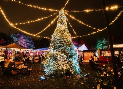 Installation lumineuse sur le parcours de Chelsea Winter Illuminations