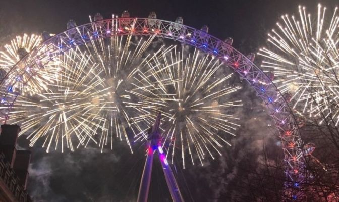 NYE 2026 at County Hall with London Eye fireworks view