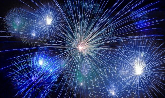 Excellent views of the fireworks from the upper deck