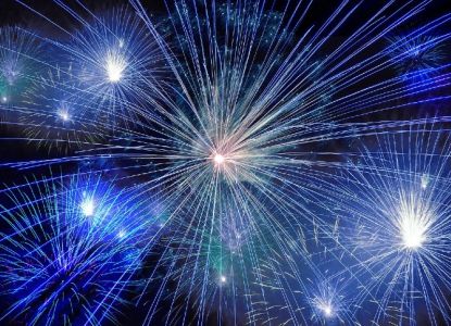 Excellent views of the fireworks from the upper deck