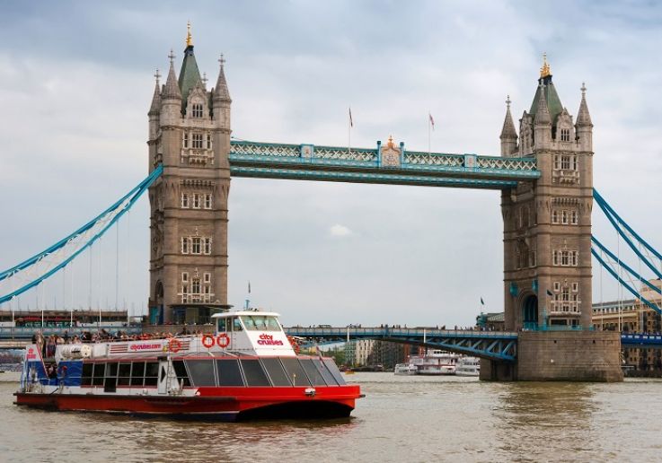 Guests taking part in the London Christmas Day Sightseeing Cruise in London