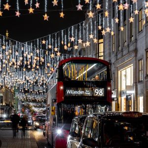 Regent Street Christmas angels seen on the Christmas Lights Walking Tour