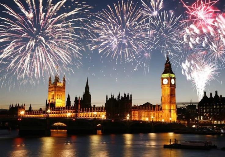 Guests on board the Sapele during the New Year's Eve Thames cruise