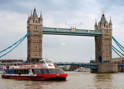 Guests taking part in the London Christmas Day Sightseeing Cruise in London