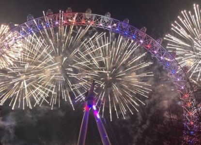 NYE 2026 at County Hall with London Eye fireworks view