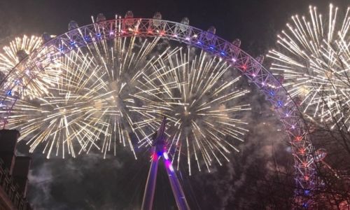 NYE Fireworks Celebration at London's Eye County Hall